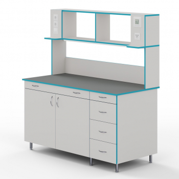 ПРИСТЕННЫЙ СТОЛ СО СТОЛЕШНИЦЕЙ ИЗ ХИМСТОЙКОГО ПЛАСТИКА СЛП НВК 1500 ПЛАСТ