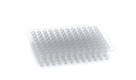 ПЛАНШЕТ ДЛЯ ПЦР НА 96 ЛУНОК 0,2 МЛ., БЕЗ ЮБКИ (НАТУРАЛЬНЫЙ)
