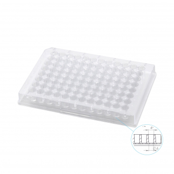 ПЛАНШЕТ ПОЛИМЕРНЫЙ ИММУНОЛОГИЧЕСКИЙ ОДНОРАЗОВЫЙ 96 ЛУНОК, (ПЛОСКОДОННЫЙ)