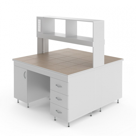 ФИЗИЧЕСКИЙ ОСТРОВНОЙ СТОЛ СО СТОЛЕШНИЦЕЙ ИЗ КЕРАМОГРАНИТНОЙ ПЛИТКИ НВ-1500 ОК