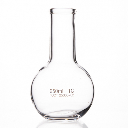 КОЛБА ПЛОСКОДОННАЯ - СТЕКЛО - 250 МЛ