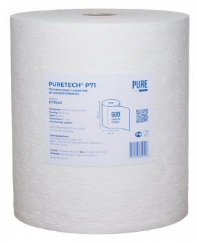 PURETECH® P71 НЕТКАНЫЙ ПРОТИРОЧНЫЙ МАТЕРИАЛ, 38Х34СМ, 71ГР/М2, 1СЛОЙ, БЕЛЫЙ, 600 Л/РУЛОН
