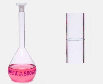 КОЛБА МЕРНАЯ 10 МЛ, NS 10/19, КЛАСС А, БЕСЦВЕТНАЯ, ГОЛУБАЯ ШКАЛА, СЕРТИФИКАТ ПАРТИИ - ПП, ПРОБКА