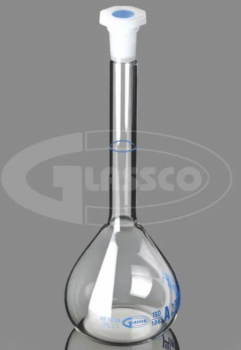 КОЛБА МЕРНАЯ 500 МЛ, СС, NS 19/26, КЛАСС А, С PE ПРОБК., ГОЛУБАЯ ГРАД, ISO, 130.202.08 GLASSCO