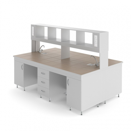 ХИМИЧЕСКИЙ ОСТРОВНОЙ СТОЛ СО СТОЛЕШНИЦЕЙ ИЗ КЕРАМОГРАНИТНОЙ ПЛИТКИ НВ-2400 ОКХ