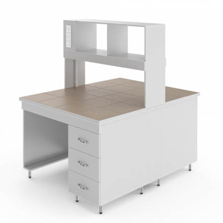 ФИЗИЧЕСКИЙ ОСТРОВНОЙ СТОЛ СО СТОЛЕШНИЦЕЙ ИЗ КЕРАМОГРАНИТНОЙ ПЛИТКИ НВ-1200 ОК