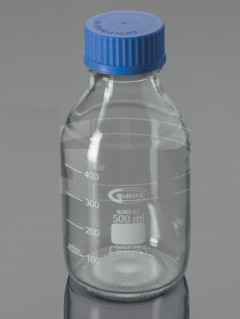 БУТЫЛЬ 500 МЛ, ТС, GL 45, С ВИНТ. КРЫШКОЙ И КОЛЬЦОМ, 275.202.03