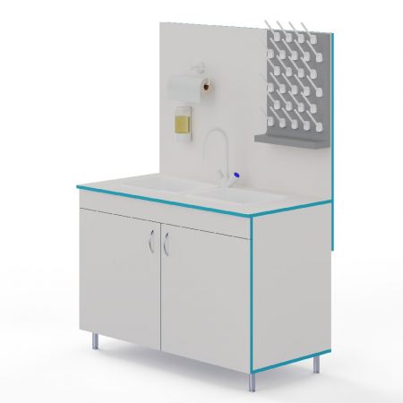 ЛАБОРАТОРНЫЙ СТОЛ-МОЙКА МО НВК 1200 ПП (1200?600?1650)