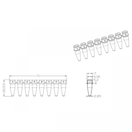ПРОБИРКИ ДЛЯ ПЦР, 0.2 МЛ, КРЫШКА - ПЛОСКАЯ, ЦВЕТ - ПРОЗРАЧНЫЕ, 125 СТРИПОВ/УПАК