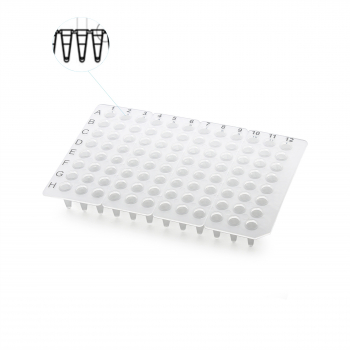 ПЛАШКА ДЛЯ ПЦР НА 96 ЛУНОК БЕЗ ЮБКИ, ПРОФИЛЬ НИЗКИЙ, БЕСЦВЕТНАЯ (25 ШТ.УП.)