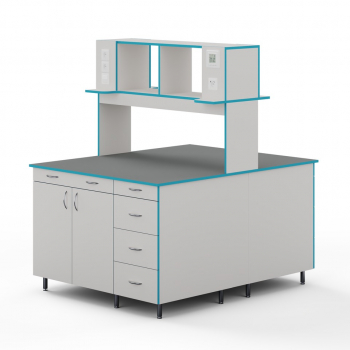 ОСТРОВНОЙ СТОЛ СО СТОЛЕШНИЦЕЙ ИЗ ХИМСТОЙКОГО ПЛАСТИКА СЛО НВК 1200 ПЛАСТ