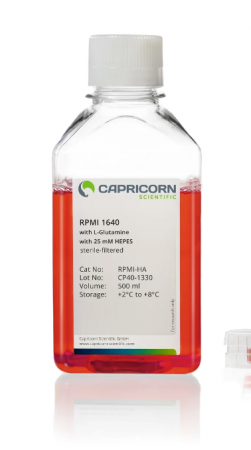 ПИТАТЕЛЬНАЯ СРЕДА RPMI 1640, С L-ГЛУТАМИНОМ, БЕЗ NAHCO3, 500 МЛ, CAPRICORN SCIENTIFIC, RPMI-HA