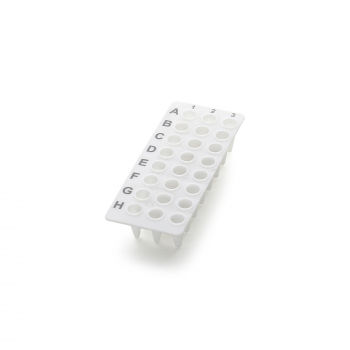 ПЛАШКА ДЛЯ ПЦР НА 24 ЛУНКИ БЕЗ ЮБКИ, ПРОФИЛЬ НИЗКИЙ, БЕЛАЯ (10 ШТ.УП.)