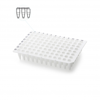 ПЛАШКА ДЛЯ ПЦР НА 96 ЛУНОК БЕЗ ЮБКИ, ПРОФИЛЬ СТАНДАРТНЫЙ, БЕЛАЯ (10 ШТ.УП.)