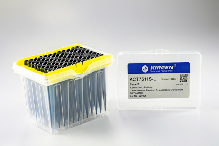 KCT7512S-L НАКОНЕЧНИКИ 1000 МКЛ КОНДУКТИВНЫЕ, С ФИЛЬТРОМ, СТЕРИЛЬНЫЕ, ГИДРОФОБНЫЕ, 96 ШТ/УП (В ШТАТИВЕ)