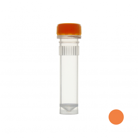 ПРОБИРКА ВИНТОВАЯ 2 МЛ С ЮБКОЙ, C ОРАНЖЕВОЙ КРЫШКОЙ (1000 ШТ.УП.) СТЕРИЛЬНАЯ
