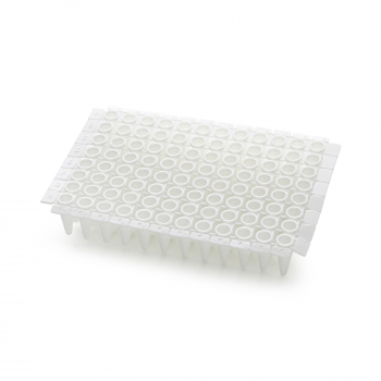 ПЛАШКА ДЛЯ ПЦР НА 96 ЛУНОК, «КАРАКАТИЦА» С НИТКОЙ, ПРОФИЛЬ СТАНДАРТНЫЙ, БЕЛАЯ (10 ШТ.УП.)