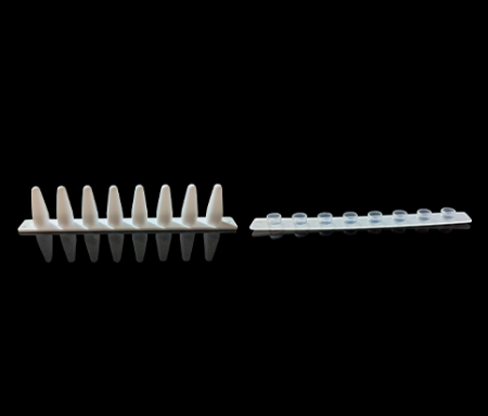 KG2532 ПРОБИРКИ ДЛЯ ПЦР, 0.2 МЛ, БЕЛЫЕ, В СТРИПАХ ПО 8 ШТУК, В КОМПЛЕКТЕ С ОПТИЧЕСКИ ПРОЗРАЧНЫМИ ПЛ