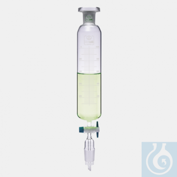 ВОРОНКА КАПЕЛЬНАЯ, ЦИЛИНДРИЧЕСКАЯ, ГРАДУИРОВАННАЯ, БОРОСИЛИКАТНОЕ СТЕКЛО, 50 МЛ, NS 29/32, ГОРЛОВИНА NS 19/26