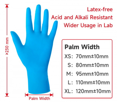 ПЕРЧАТКИ НИТРИЛОВЫЕ, НЕСТЕРИЛЬНЫЕ, МАНЖЕТА СТАНДАРТНАЯ, НЕОПУДРЕННЫЕ, РАЗМЕР XL, 50 ПАР/УПАК