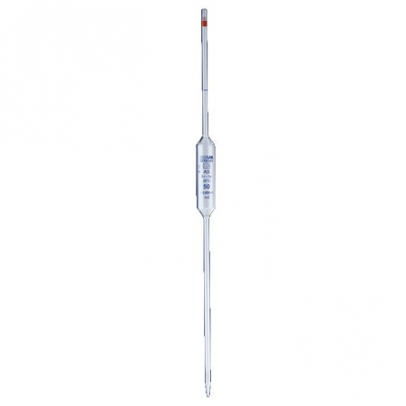 ПИПЕТКА МОРА 10 МЛ, С ОДНОЙ МЕТКОЙ, КЛАСС AS, СТЕКЛО, ISOLAB, АРТ. 021.05.010