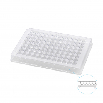 ПЛАНШЕТ ИММУНОЛОГИЧЕСКИЙ (КРУГЛОДОННЫЙ) 96 ЛУНОК (С КРЫШКОЙ ПРОЗРАЧНОЙ)