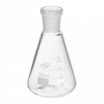 КОЛБА КОНИЧЕСКАЯ 50 МЛ, СС, ГОРЛОВИНА 14/23, H=70 ММ, BORO 3.3, ISO, БЕЛАЯ ГРАД., 071.202.08