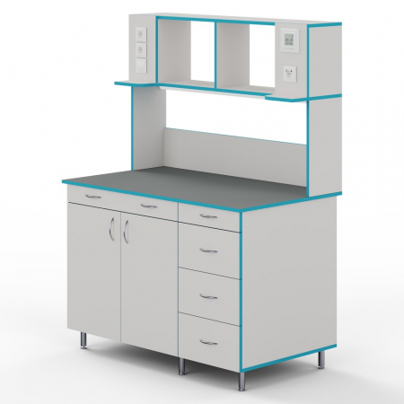 ПРИСТЕННЫЙ СТОЛ СО СТОЛЕШНИЦЕЙ ИЗ ХИМСТОЙКОГО ПЛАСТИКА СЛП НВК 1200 ПЛАСТ