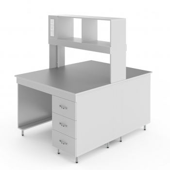 ФИЗИЧЕСКИЙ ОСТРОВНОЙ СТОЛ СО СТОЛЕШНИЦЕЙ ИЗ ХИМСТОЙКОГО ПЛАСТИКА НВ-1200 ОСП