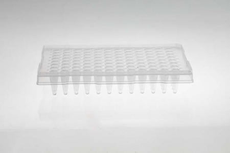 KG2568 ПЛАНШЕТЫ 96-ЛУНОЧНЫЕ ДЛЯ ПЦР, 0.2 МЛ, С ПОЛУ-ЮБКОЙ И ПРИПОДНЯТОЙ РАМКОЙ, 10 ШТ/УП