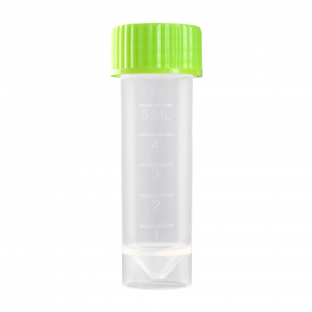 ПРОБИРКА ВИНТОВАЯ 5 МЛ С ЮБКОЙ, C ЗЕЛЕНОЙ КРЫШКОЙ (100 ШТ.УП.) СТЕРИЛЬНАЯ АНАЛОГ CORNING