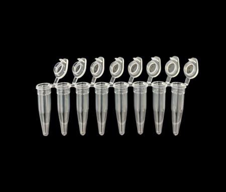 KG2521 0,2 МЛ ПРОБИРКИ В СТРИПАХ ПО 8 ШТ ДЛЯ ПЦР С ИНДИВИДУАЛЬНО ПРИКРЕПЛЕННЫМИ КРЫШКАМИ, 125 СТР