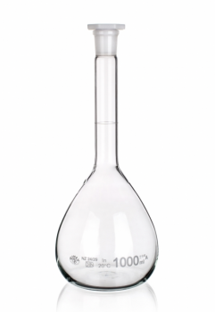 КОЛБА МЕРНАЯ 1000 МЛ, СС, NS 24/29, КЛ.А,БОРО 3.3,С PE ПРОБК.,ГОЛУБАЯ ГРАД,ISO,130.202.09