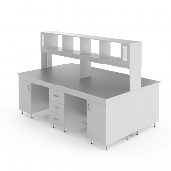 ФИЗИЧЕСКИЙ ОСТРОВНОЙ СТОЛ СО СТОЛЕШНИЦЕЙ ИЗ ХИМСТОЙКОГО ПЛАСТИКА НВ-2400 ОСП