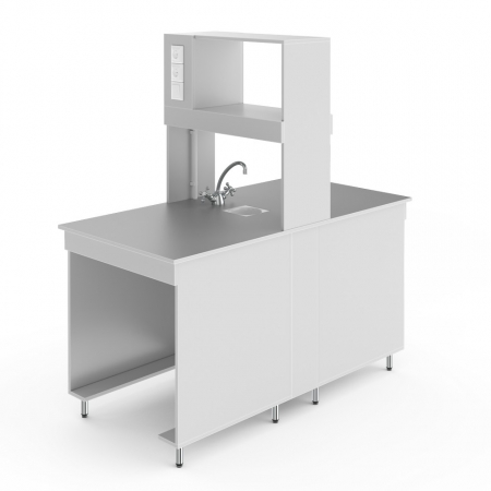 ХИМИЧЕСКИЙ ОСТРОВНОЙ СТОЛ СО СТОЛЕШНИЦЕЙ ИЗ ХИМСТОЙКОГО ПЛАСТИКА НВ-800 ОСПХ